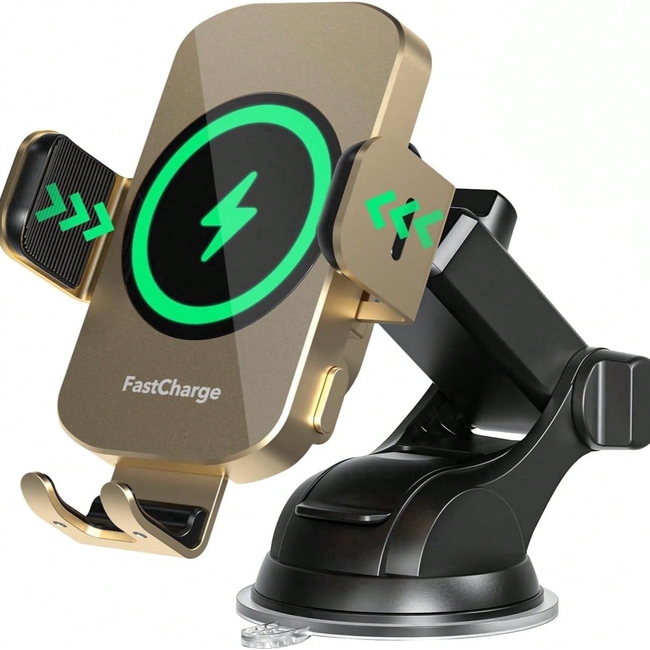 Wireless Car Charger, 15W Fast Charging Auto Clamping Car Charger Phone Mount Phone Holder fit for Iphone 16 15 14 13 12 Pro Max 11 XR XS Black