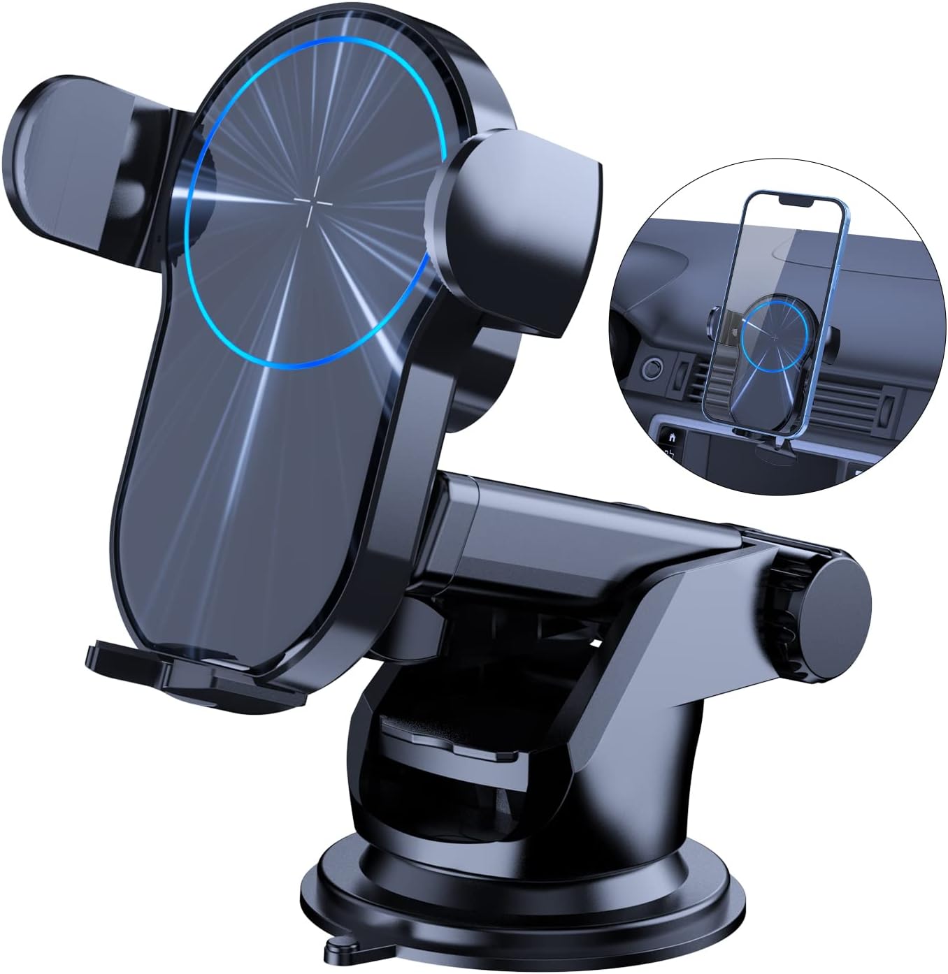 Wireless Car Charger Mount, 15W Qi Fast Charging Car Charger Phone