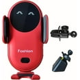thumbnail image 1 of Wireless Car Charger Mount, Cute Car Phone Holder, Automatic Clamping Air Vent Dashboard Smart Phone Holder for iPhone 15/14/13/12/11//XS/XR/8, Samsung S23/22/21/20/Note 20, etc (Red), 1 of 6