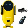 thumbnail image 1 of Wireless Car Charger Mount, Cute Car Phone Holder, Automatic Clamping Air Vent Dashboard Smart Phone Holder for iPhone 15/14/13/12/11//XS/XR/8, Samsung S23/22/21/20/Note 20, etc (Yellow), 1 of 11