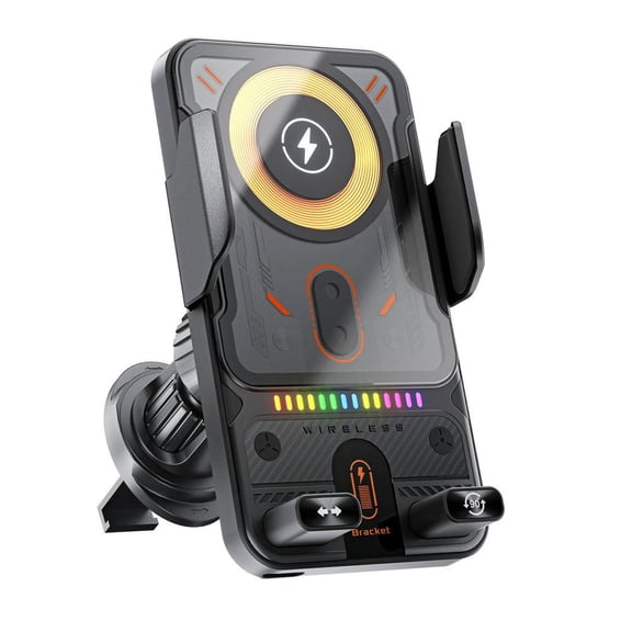 Wireless Car Charger Mount with Auto Rotation, 15W Fast Charging Vent Phone Holder
