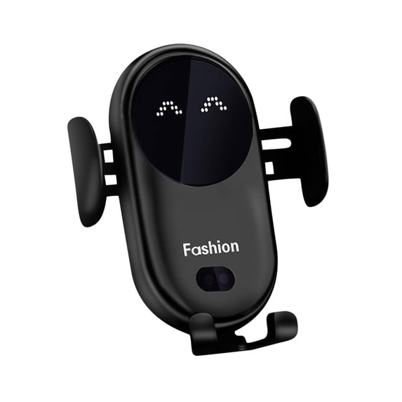 Wireless Car Charger Mount with Smart Sensor — 2.8in x 5.3in x 3.9in, Automatic Clamping Vent Phone Holder, 10W Fast Charging & 360° Rotation(Black)