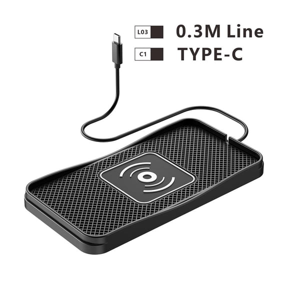 Wireless Car Charger Pad, 15W Fast Wireless Charger, Anti-Slip Universal, Car Chargers Pad for Phones, Dashboard & Desk Charging
