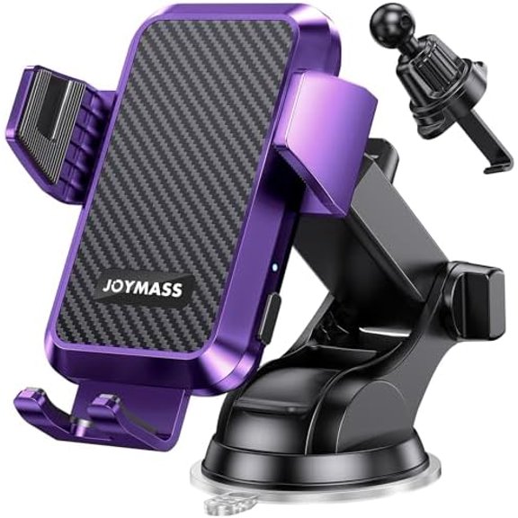 Wireless Car Charger, Phone Holders for Your Car, 15W Auto Clamping Phone Mount Car Accessories for iPhone 16 15 14 13 12 Mini Pro Max, Samsung Galaxy S24 Ultra S23 S22+ Note 20, etc - Purple