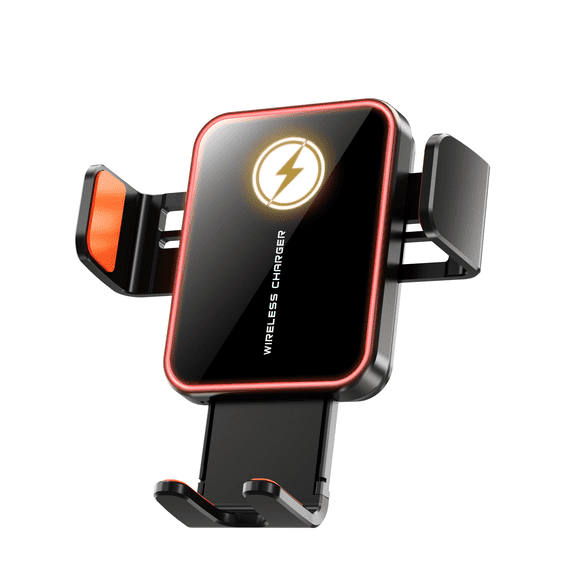 Wireless Car Charger, Smart Auto-Clamping Car Mount 15W Fast Charging Air Vent Car Phone Mount Colorful Lighting Compatible with iPhone 17/16/15/14/13/13 Pro/12 Pro Max/12 pro/12/11/XR/XS/Max/Plus Se