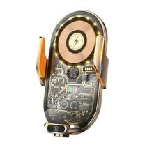 Wireless Car Charger Wireless Fast Charger Wireless Charger Stand Phone Holder Mount Wireless Charging Transparent Compatible Charging Air Vent Mount Phone Holder for All Android Smartphone(Gold)