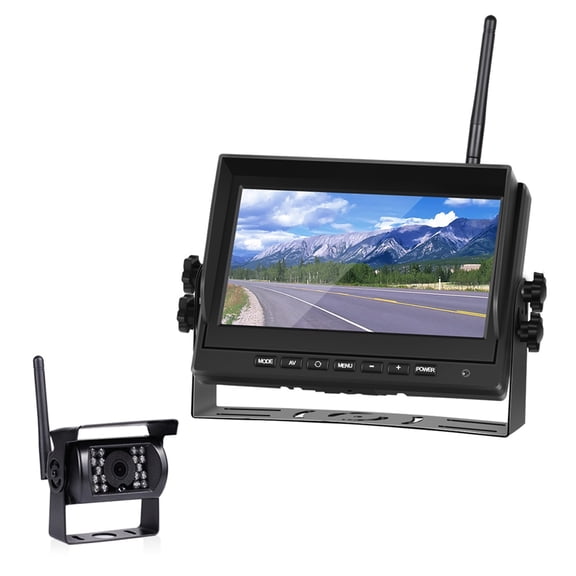 Wireless Car Monitor IR Rear View Camera Truck Parking Reverse Backup Camera 12-24V TFT LCD Car Screen ,Easy Installation& Fit All Vehicles