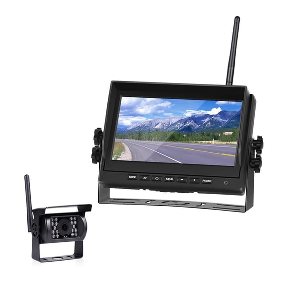 Wireless Car Monitor IR Rear View Camera Wifi Truck Parking Reverse Backup Camera 12-24V TFT LCD Car Screen ,Flexible Double Bracket Installation
