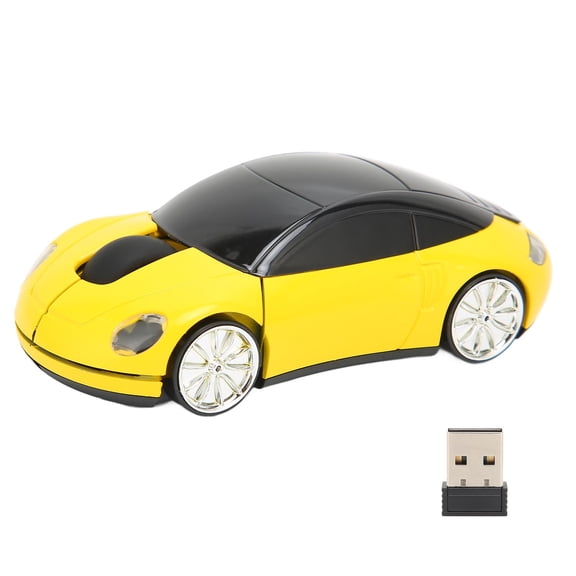 Wireless Car Mouse 2.4GHz USB Optical Computer Mice, Ergonomic Gaming Mouse for Laptop, PC, Windows - Sports Car Styling