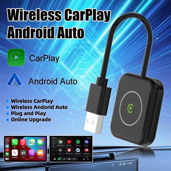 Wireless Carplay Adapter for iPhone 17 Air 17 Pro 17 Pro Max 16 15 14 13,Carplay Wireless Adapter 2024 Converts Wired Carplay to Wireless Mini Car Play for Cars from 2016 & for iOS 10+ USB-A/Type-C.