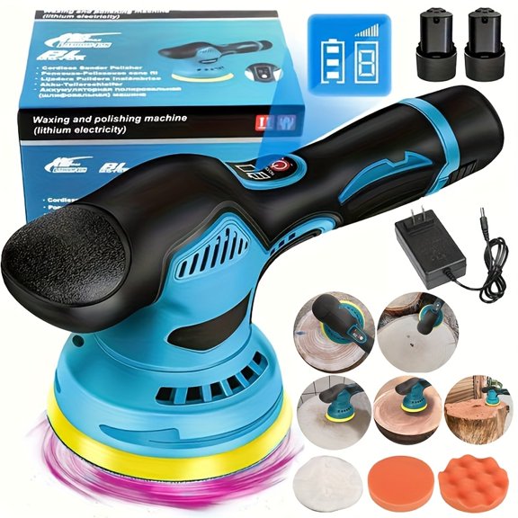 [Wireless Car Polishing Machine] Wireless Car Polishing Machine | Blue Vehicle Polishing Kit With Battery For Car Detail/Scratch Repair Tools Set