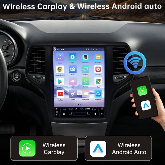Wireless Car Radio Stereo for Jeep Grand Cherokee 2014-2021 12.1 Inch Touchscreen Android 15 Multimedia Player