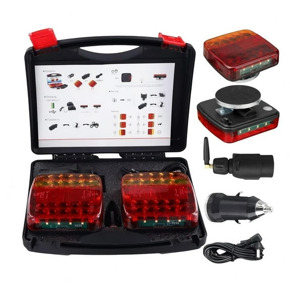 Wireless Car Trailer Tail Lights Kit Rechargeable LED Towing Lamps For Easy Portable Installation On Vehicles