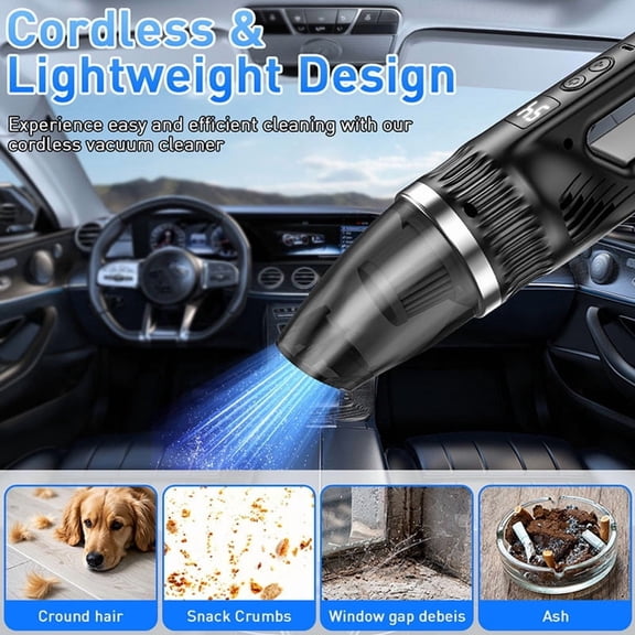 Wireless Car Vacuum Cleaner High Suction Device,Portable Handheld Wet Dry Cleaning Tool,Rechargeable Battery For Car Home Office Use,Multi Nozzle Deep Cleaning Kit With 1600mah Battery System