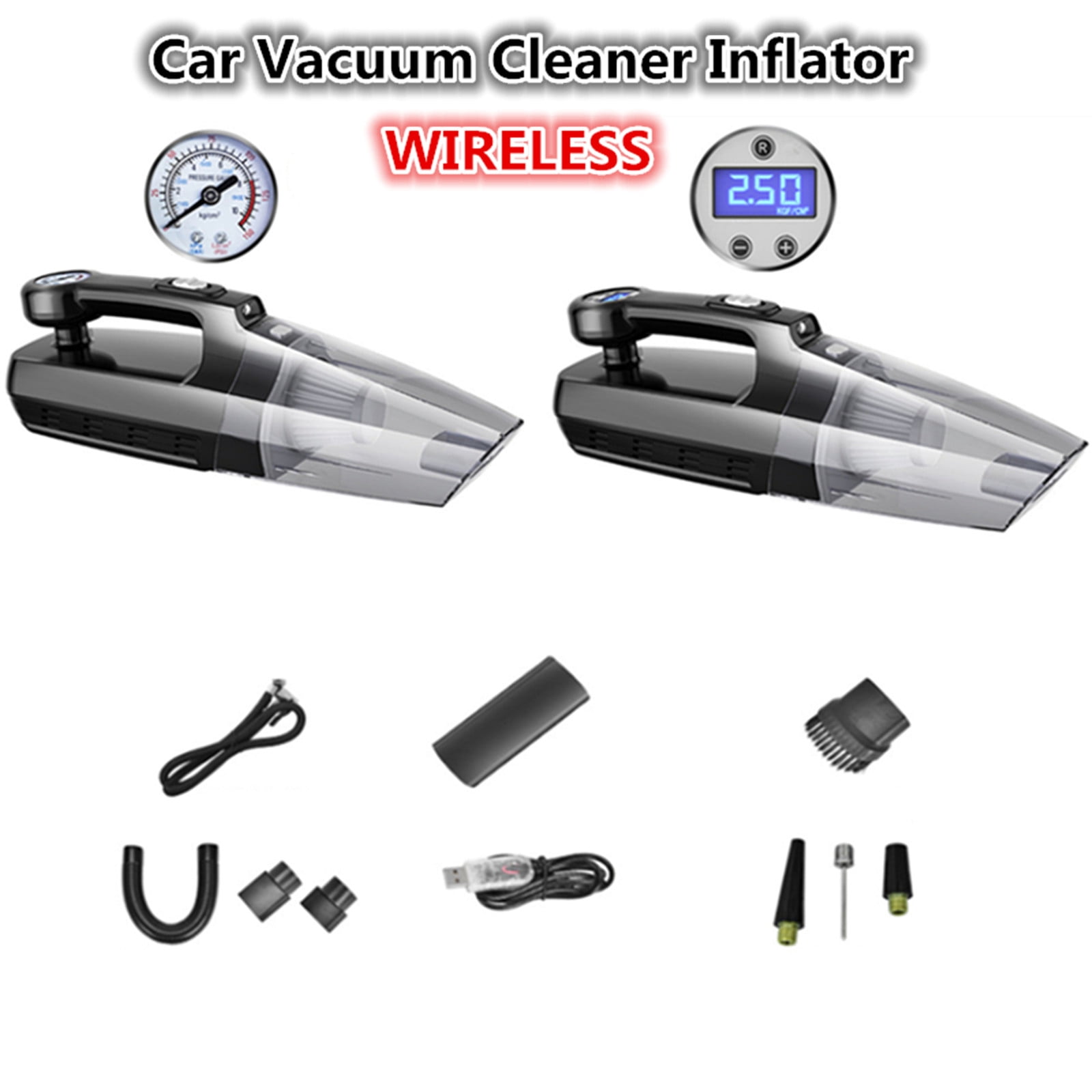 Wireless Car Vacuum Inflator, Portable Handheld Suction, 12V Power ...