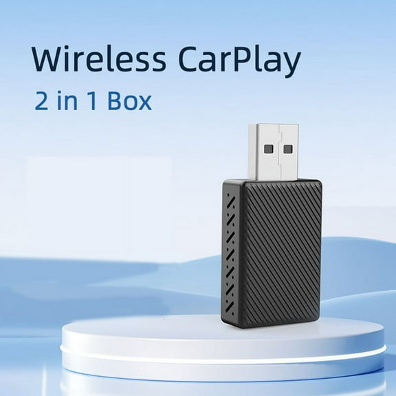 Wireless CarPlay 2 in 1 Box Plug and Play Fashionable Portable CarPlay Android Auto AI 5GHz WiFi5 Transmission Speed