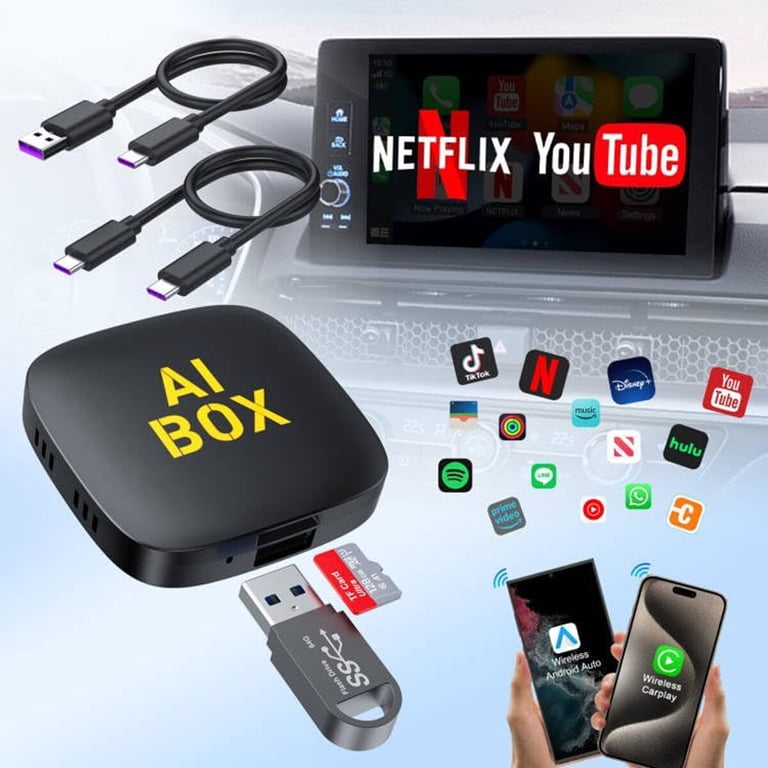 Wireless CarPlay AI Box Android Auto Adapter WIFI Converter with