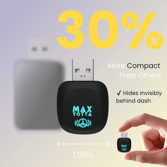 Seamless 2026 Mini Wireless CarPlay Adapter for iPhone - Converts Wired to Wireless, Auto Connect, USB-A/Type-C Dongle for Cars 2016+ & iOS 10+, Black