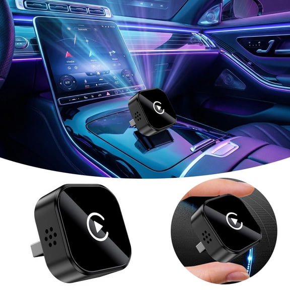 Wireless CarPlay Adapter 2-in-1 USB Wired to Wireless Dongle Plug & Play CarPlay Activator for All Wired CarPlay Vehicles & iOS Device Users