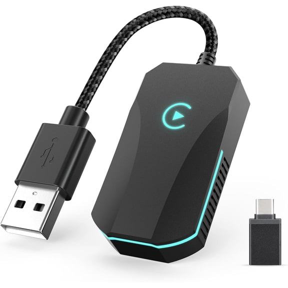 Wireless CarPlay Adapter, 2025 Upgraded Dual-Band (2.4GHz/5GHz) WiFi, Converts Wired to CarPlay, More Stable & Auto-Connect, Plug Play for OEM Cars iPhone iOS 10+ (Black).