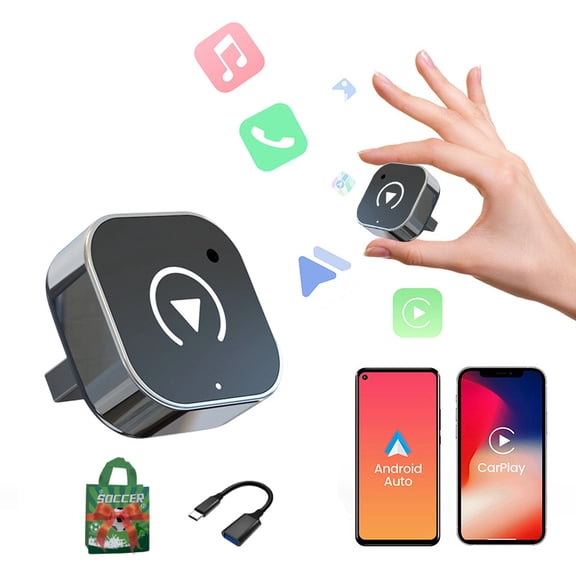 Wireless CarPlay Adapter 2026 Upgraded,CarPlay & Android Auto 2-in-1, Mini USB Design for Cars with Wired CarPlay,Fast Auto-Connect,Plug & Play,for Apple iOS 10+, Android 11+ Version