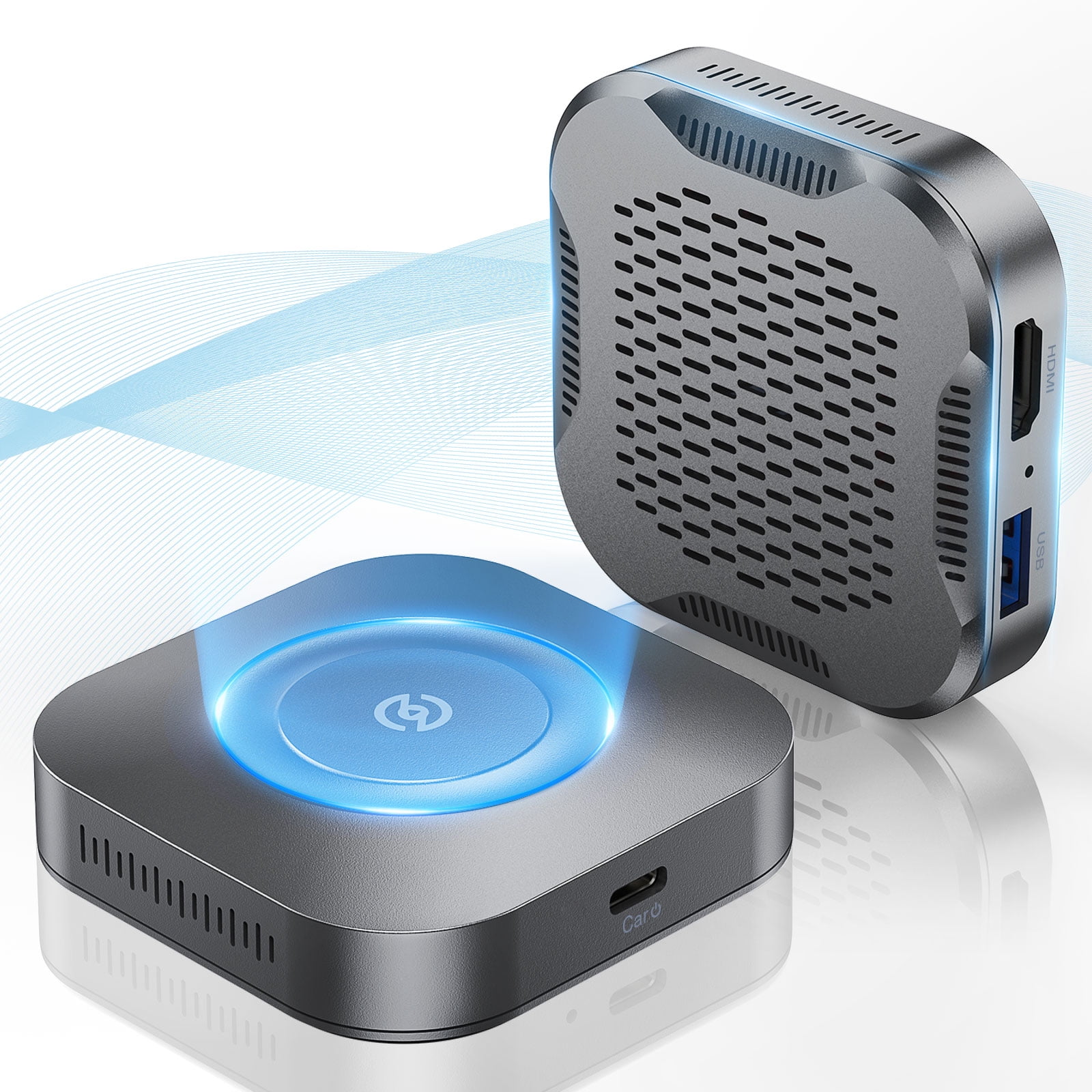 Wireless CarPlay Adapter, Wireless Android Auto Adapter with Netflix/YouTube/Miracast/World TV