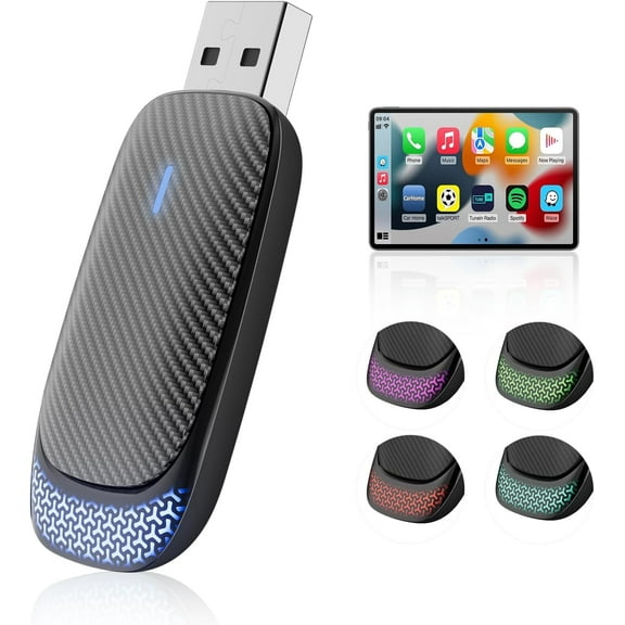 Wireless CarPlay Adapter for Apple iPhone iOS 10+ & Cars from 2016+, Converts Factory Wired to Apple Carplay Wireless Adapter, Mini Edition, Plug and Play, Connection Stable No Delay