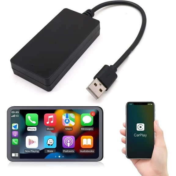 Wireless CarPlay Adapter with CarPlay/Android Auto Plug and Play for OEM Carbit Link/Smart Link/Phone Link/Easy Connect Functionality Version 6.0 and Above Cars