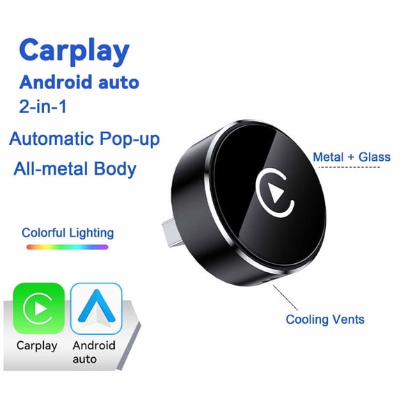 Wireless CarPlay Adapter, CarPlay Wireless Adapter Offers Zero Latency Performance, Easy-to-Use Wireless Apple CarPlay Adapter for Daily Commute
