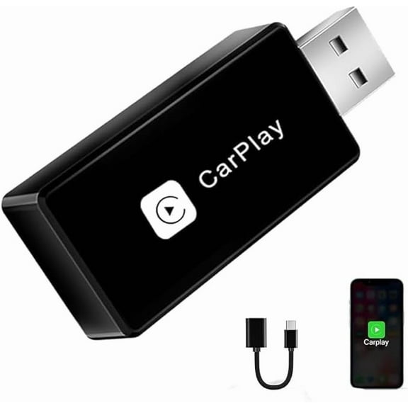 Wireless CarPlay Adapter, Converts Wired to Carplay Wireless Adapter for iPhone, Plug and Play-Seamless Fast Response Stable Bluetooth Connection CarPlay for Apple iPhone iOS 10+ and Cars