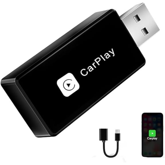 Wireless CarPlay Adapter, Converts Wired to Carplay Wireless Adapter for iPhone, Plug and Play-Seamless Fast Response Stable Bluetooth Connection CarPlay for Apple iPhone iOS 10+ and Cars