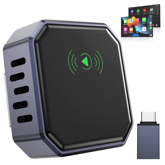Wireless CarPlay Adapter, Dyeetic Wired CarPlay to Wireless Mini USB CarPlay Adapter, Plug & Play CarPlay Wireless Dongle for iPhone 6+ / Android 11+