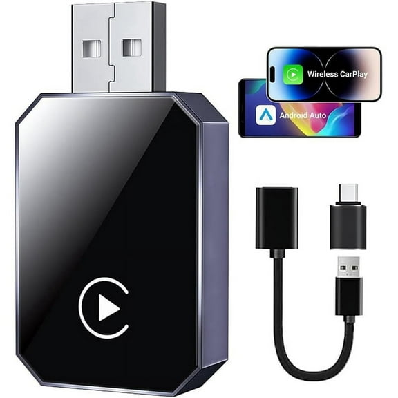 Wireless CarPlay Adapter Upgraded for IOS & Android Auto - Bluetooth 5.0, Plug & Play, Auto-Connect, Voice Control