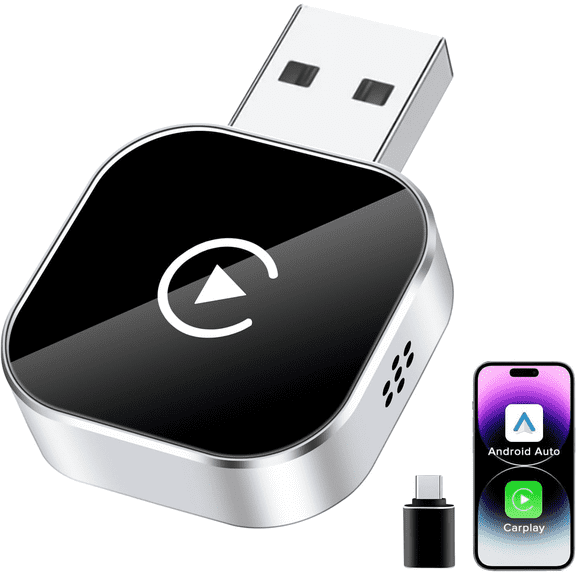 Wireless CarPlay Adapter for iPhone & Android Auto,Fast Auto-Connect, with Compact Size, Plug-and-Play Convenience, Stable Connection for CarPlay & Android Applications, Black