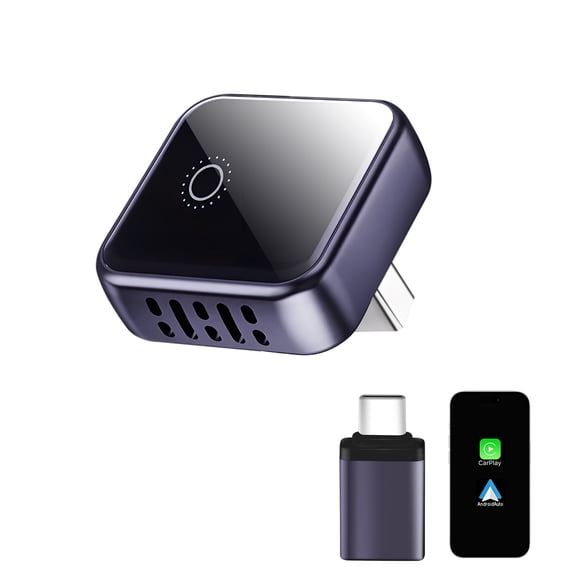Wireless CarPlay & Android Auto Adapter, 2-in-1  Plug & Play CarPlay Convert Wired to Wireless with USB & Type-C, Low Latency, Bluetooth Car Play Adapter with iPhone & Android