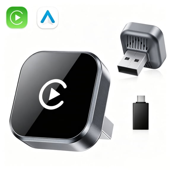 Wireless CarPlay & Android Auto Adapter, 2026 Upgraded Wired to Wireless for Apple CarPlay and Android Auto, Mini USB Design with Type-C Extension, Plug and Play, Auto Connect & OTA Update