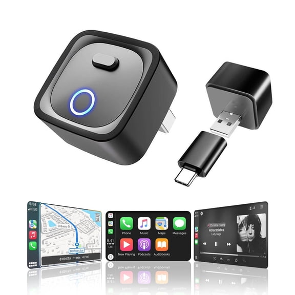 Android Auto Wireless Adapter Plug-and-Play for Android & iPhone, WiFi 6 + BT 5.4, 2-Device Memory, Auto-Pairing, OTA Ready, for 2016+ Vehicles