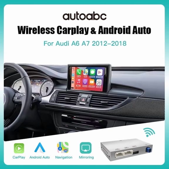 AUTOABC Wireless Carplay Android Auto For Audi HN+R Version A6 A7 2011-2015 Year Retrofit Kit Decoder