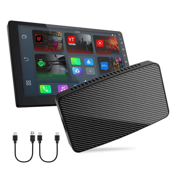 Wireless CarPlay Android Auto Adapter for Original Wired CarPlay Cars Pre-Installed Video App