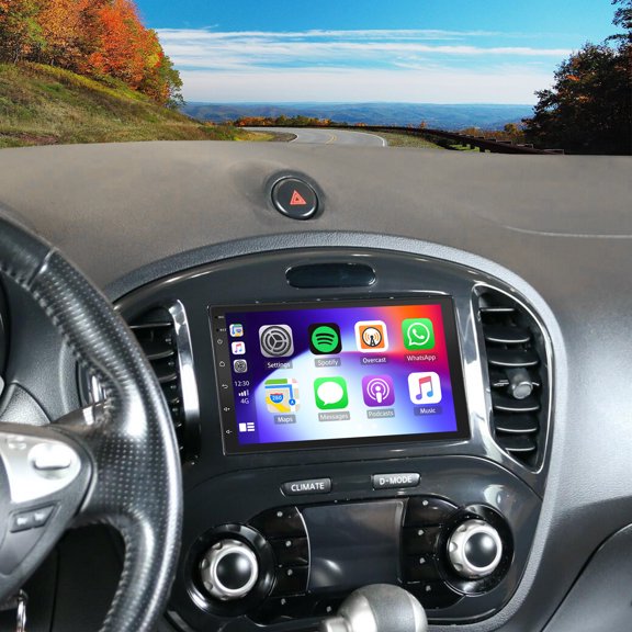 Wireless CarPlay & Android Auto Car Radio for Nissan Juke 2012, Android 13 7 Inch Touch Screen with GPS Navigation, Bluetooth, WiFi, Backup Camera & Microphone