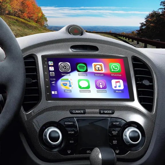 Wireless CarPlay Android Auto Car Stereo for Nissan Juke Nismo RS 2018, 2+32G 7 Inch Touch Screen Head Unit with GPS Navigation, Bluetooth, WiFi, Backup Camera & Mic