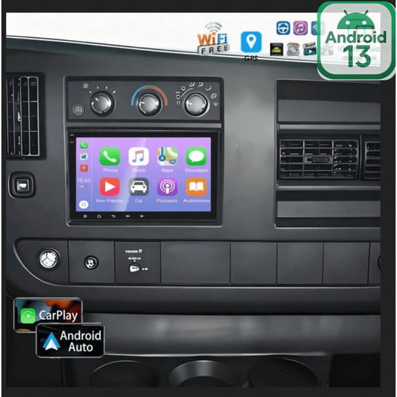 Wireless CarPlay Android Auto Car Stereo para GMC Savana 2008-2024, 8-inch Android 13 GPS Navigation Radio with 2+32GB, IPS Touchscreen, Retains SWC & Mirror Link
