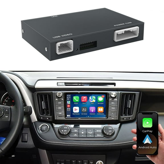 AUTOABC Wireless Carplay For Toyota with Entune2.0 Touch2 2014-2019 New Version Retrofit Kit Decoder Fits For Tundra Highlander RAV4 Tacoma Camry Corolla Avalon Prius CH-R Sienna Camry