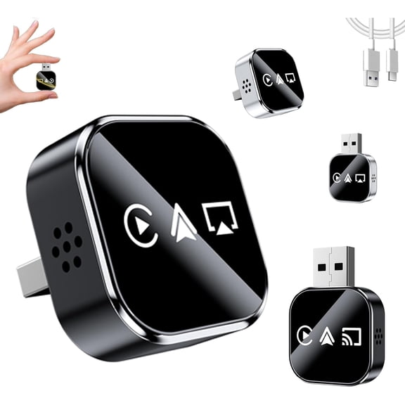 Wireless CarPlay Mirror Link Adapter,3 in 1 Screen Mirroring Adapter for Car,Dual 2.4/5GHz WiFi and Bluetooth 5.0,10m/32.81ft Automatic Connection Plug & Play,Lossless Wired to Wireless Conversion