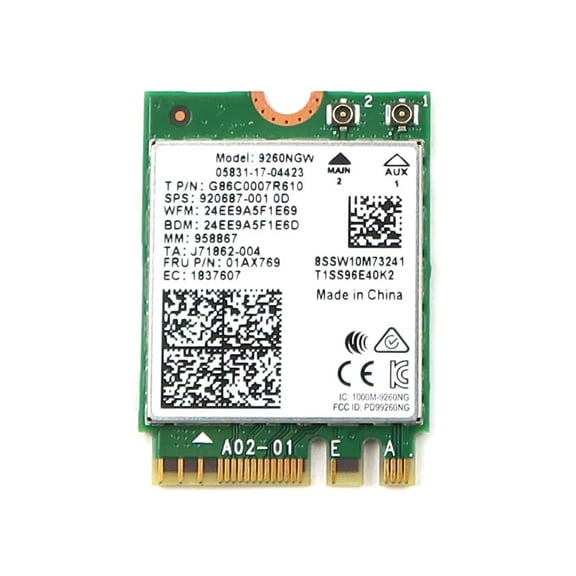 Wireless Card G86C0007R610 Compatible Replacement Spare Part for Intel Wireless-AC 9260 9260NGW M.2 2230 1.73Gbps PCI-Express USB WiFi 5 802.11ac Bluetooth 5.1