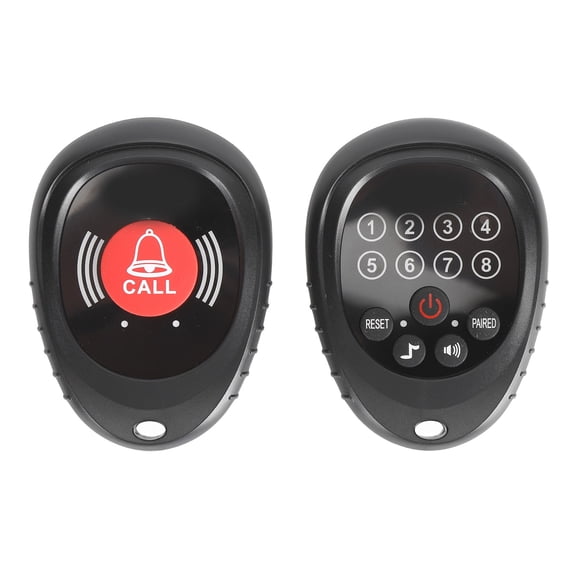 Wireless Caregiver Pager Call Button System Professional Rechargeable 3280.8ft / 1000m Long Range Nurse Calling SOS Alarm System for Elderly Patient Monitoring, Black