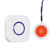 Wireless Caregiver Pager SOS Call Button for Elderly Seniors 38 Melodies 1000ft Range 1 Receiver 1 Transmitter