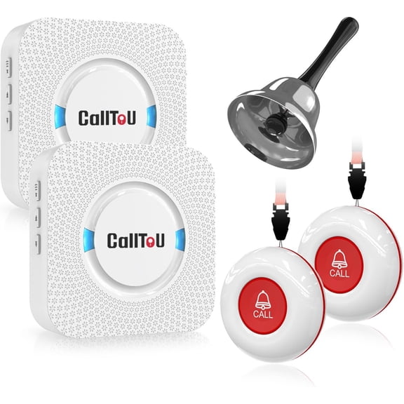 Wireless Caregiver Pager Smart Monitoring System Alert Buttons Hand Call Bell for Elderly Seniors Patients Nurse Disabled