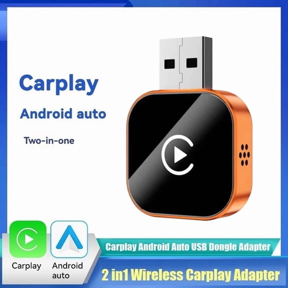 Wireless Carplay 2in1 Android AUTO Adapter Smart AI Box WiFi & Bluetooth Voice Control Wired CarPlay to Wireless Carplay