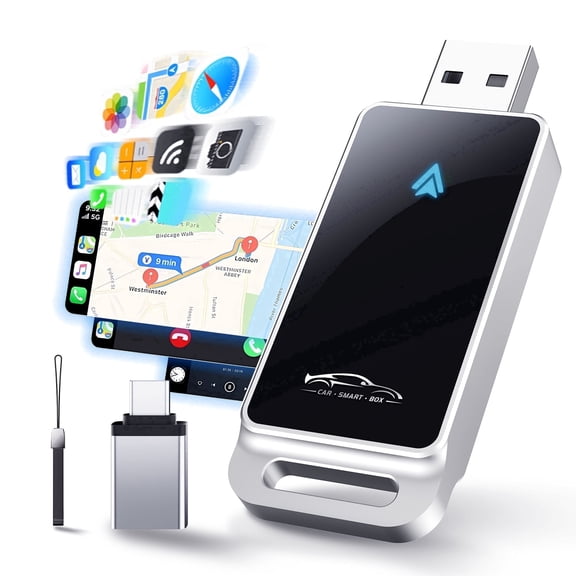 Wireless Carplay Adapter, TPUFO CarPlay Wireless Adapter Convert Wired to Wireless for Android Auto, Plug and Play & Zero Latency Dongle for Android 11+
